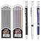 Unigift 3 Pieces 20 mm 2B Mechanical PencilAutomatic Pencils with 2 Cases Lead Refills Color and Black Refills For Draft Drawing Carpenter Writing Crafting Art SketchingBlue Black And Silver
