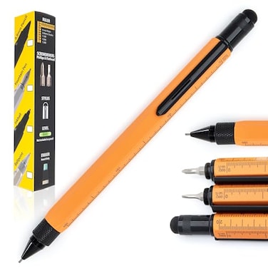 Monteverde USA 9in1 Tool Mechanical Pencil in Orange Multifunctional Pencil with Stylus Screwdrivers Ruler and Eraser Exclusive Collection Ideal Gift for DIY Enthusiasts