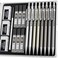 Nicpro 8 Pack 05mm 07mm Metal Mechanical Pencil Set MB1000 Lead Drafting Pencil for Artist Writing Sketching Drawing with 6 Tubes HB Lead Refills 3PCS 4B Eraser 9PCS Cap Eraser With Case