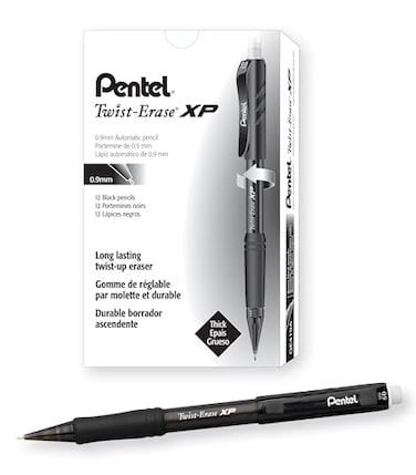 Pentel QE419A TwistErase Express Mechanical Pencil 9mm Black Box of 1 Dozen