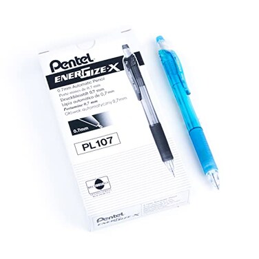 Pentel EnerGizex Mechanical Pencil 07mm Sky Blue Barrel Box of 12 PL107S