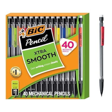 BIC Xtra Smooth Mechanical Pencil with 07 mm Medium Point Refillable and Retractable School Supplies for Students and Teachers 40Count Pack