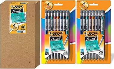 BIC XtraPrecision Mechanical Pencil Metallic Barrel Fine Point 05mm 48Count
