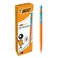 BIC Matic HB Mechanical Pencils and Eraser Assorted Barrel Colours with Fine Point 09 mm Pack of 12 YellowOrangeWhitePink