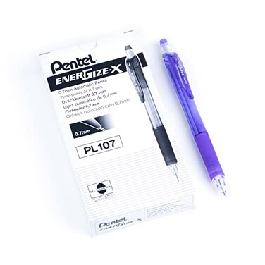 Pentel EnerGizex Mechanical Pencil 07mm Violet Barrel Box of 12 PL107V