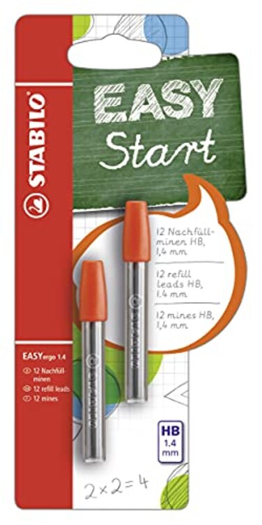 STABILO Ergonomic Mechanical Pencil EASYergo 14 Refill Leads Pack of 6 x 2 HB