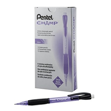 Pentel Champ Mechanical Pencil 09mm Tinted Violet Barrel Box of 12 AL19V