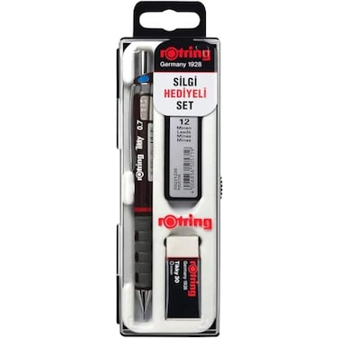 rOtring Tikky Mechanical Pencil Set HB 07 mm Burgundy Includes 12 Leads and Eraser