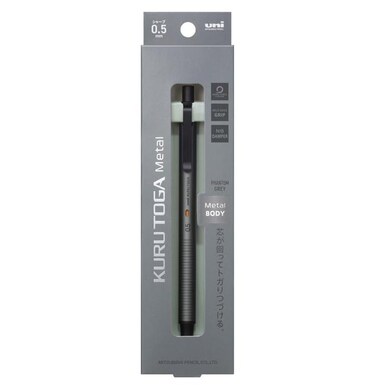KURUTOGA Mitsubishi Pencil Mechanical Pencil Metal 05mm Phantom Gray M5KH1P23 With Original Stylus Ballpoint Touch Pen