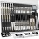 Nicpro 37PCS Art Mechanical Pencil Set 4PCS Metal Drafting Pencil 03mm 05 mm 07 mm 09 mm 2PCS 2mm Lead Holder 6B 4B 2B HB 2H 4H Colors For Sketching Drawing With 23 Tube Lead Refills Case