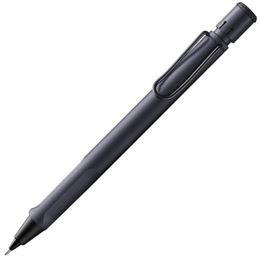 LAMY safari steel black Mechanical Pencil with ergonomic grip body made of robust ASA plastic ideal for drawing writing including LAMY M 41 fine line refill 05 mm eraser tip