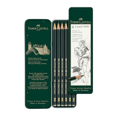 Faber-Castell FaberCastell Castell 9000 Art Set Pencil Pack of 6 Green