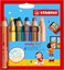 STABILO woody 3in1 MultiTalented Pencil Pack of 6 Assorted colors with Sharpener
