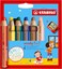 STABILO woody 3in1 MultiTalented Pencil Pack of 6 Assorted colors with Sharpener