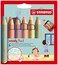 STABILO woody 3in1 MultiTalented Pencil Pack of 6 Assorted Pastel colors with Sharpener