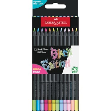 Faber-Castell FaberCastell Black Edition Colored Pencils Neon Pastel Spring Craft Supplies