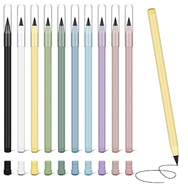 Ainiv Everlasting Pencil 10 Pack Infinity Pencils with 20 Extra Erasers Ideal for Home Office School Writing Drawing
