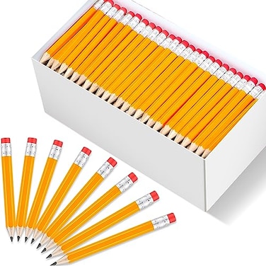Chivao 288 Pieces Golf Mini Pencils Bulk with Eraser 2 HB Golf Short Pre Sharpened Pencils for Party Favors Office Supplies 4 InchYellow