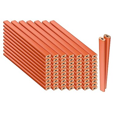 GRAPHITE Hard Lead Carpenter Pencils Bulk 72 Pieces Lumber Wooden Pencil 2 HB Neon Orange