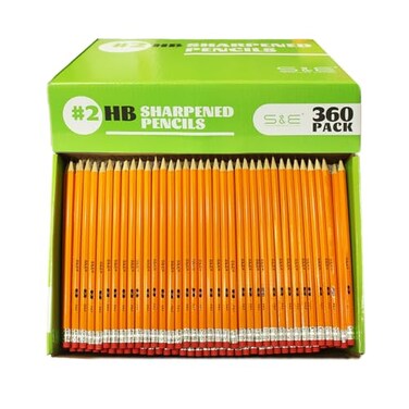 SE TEACHER'S EDITION S E TEACHERS EDITION 360 Pack Presharpened 2 Pencils with Erasers HB Lead Bulk Pencil for Classroom Home Office No2 Pencils Back to School