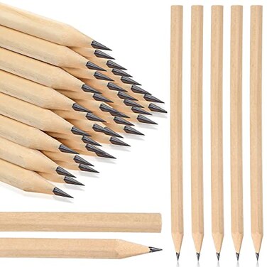 Fumete 100 Pieces Wooden Pencils Bulk No Eraser Hexagonal HB Graphite Unsharpened Natural Wood Pencils Without Erasers Classroom Gifts for Students Bulk Goodie Bag Stuffers