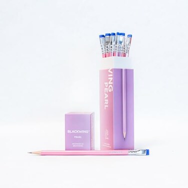 Blackwing Pearl Pencils 12 Count Pink Lacquer Finish 2B Balanced Lead Premium Wood Japanese Graphite