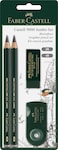 Faber-Castell FaberCastell 9000 Jumbo Graphite Pencil Set 2 Graphite Sketch Pencils 2B 4B Double Hole Pencil Sharpener Dust Free Art Eraser Graphite Pencils for Drawing Sketching and Shading