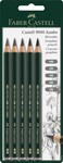 Faber-Castell FaberCastell 5 Piece Quality Castell 9000 Jumbo Graphite Pencils Blister Card Set Including HB 2B 4B 6B and 8B 119397