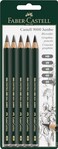 Faber-Castell FaberCastell 5 Piece Quality Castell 9000 Jumbo Graphite Pencils Blister Card Set Including HB 2B 4B 6B and 8B 119397