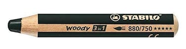 STABILO 3 x WOODY 3 in 1 MULTITALENTED JUMBO PENCIL Black 880750