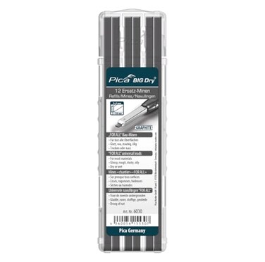 Pica Big Dry Marker Pen Pack of 12 Pencil Refills Black Graphite Only 6030