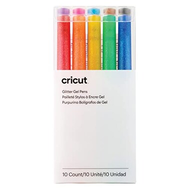 Cricut Glitter Gel Pens Set of 10 Add Glitter to Cards Paper Decor and More for Use Maker and Explore Cutting Machines Medium Point 08mm Rainbow