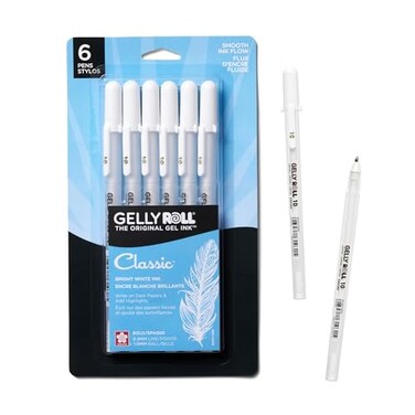 Sakura 57458 Gelly Roll Classic 10 Bold Pt 6pk Pen White