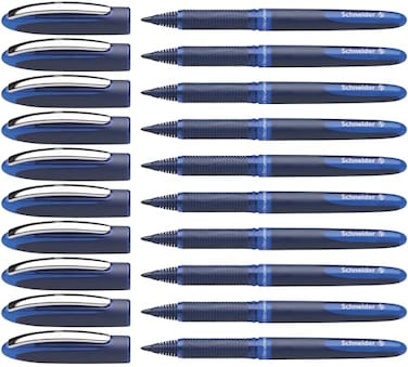 Schneider One Business Rollerball Pen 06 mm UltraSmooth Tip Blue Barrel Blue Ink Box of 10 Pens 183003