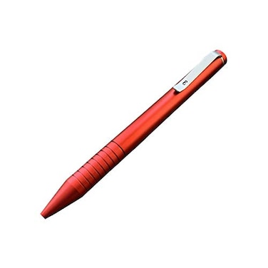 Everyman Crimson Grafton Mini Twist Refillable 07mm Gel Ink Pen Sleek Anodized Aluminum Pocket Pen with Grooved Grip Smooth Writing EDC Ink Pen for Office Travel Work Gifting
