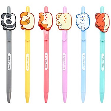 Anirollz Coosy School Supply Stationary Character Gel Pen 1PC 6 Designs Set of 6