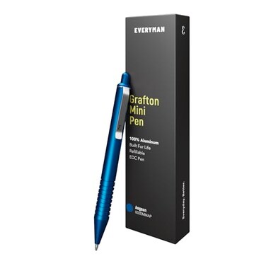 Everyman Grafton Aegean Mini Click Refillable 07mm Gel Pen PocketSize Metal Writing Pen Versatile with Cartridges Luxury EDC ink Pen Durable and Stylish Ideal for Professionals