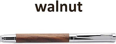 LACHIEVA LUX Elegant Walnut Rollerball Pen Set Premium Wooden Pen with German Schneider Refill Luxury Writing Instrument for Men Women Executive Gift for Office Business Walnut