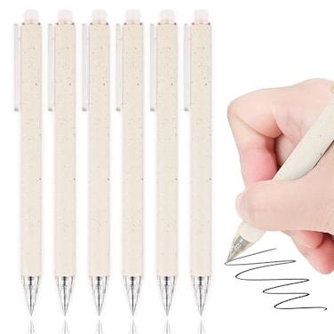 RIANCY Gel Pens 6 Pcs 05mm Black Ink Pens Fine Point Aesthetic Pens Smooth Writing Pen Cute Office School Supplies Gifts for Women Men