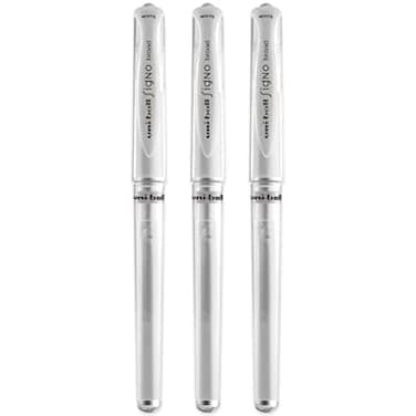 Uni-Ball UniBall UM 153 Signo Broad Point Gel Pen White Pack of 3
