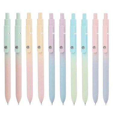 Ddaowanx Gel Pens 10 Pcs 07mm Quick Dry Black Ink Pens Fine Point Smooth Writing Pens Cute Office School Supplies Gifts for Women 10 Pcs GradientBlack Ink