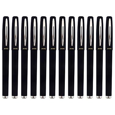 BaoKe Gel Ink Pens Rollerball Pens 07mm Medium Line Box of 12 Pack PC1838 black