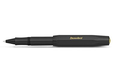 Kaweco CLASSIC SPORT Rollerball Black I GelBallpoint Pen Including 07 mm Refill I in Classic Design with Ceramic Ball 135 cm