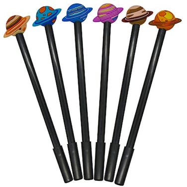 Maydahui 36 PCS Colorful Planet Roller Pen Black Gel Ink Fancy Galaxy Star Design Pens for School Office Students