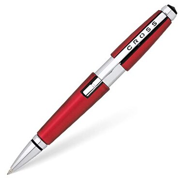 Cross Edge Formula Red Selectip Rollerball Pen Black Ink Elegant Accessory for Effortless Writing Capless SlideOpen SnapShut Design Ergonomic Shape Comfortable Grip Ideal Gift