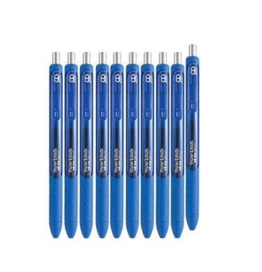 Paper Mate Inkjoy Gel Retractable Gel Ink Pens Pack of 10 Blue Medium Point