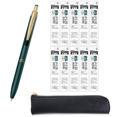 QULLITY ZEBRA SARASA GRAND Gel Ballpoint Pen 03mm Green Black 10 Refills qullity original Black slim pen case