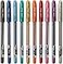 linc Shine Glitter Gel Pen 10 CT Assorted 10mm Medium Tip Size Contoured Grip Broad for Thick Vibrant Lines Stocking Stuffer