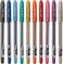 linc Shine Glitter Gel Pen 10 CT Assorted 10mm Medium Tip Size Contoured Grip Broad for Thick Vibrant Lines Stocking Stuffer
