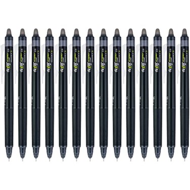 Pilot FriXion Synergy Clicker Erasable Refillable Retractable Gel Ink Pens Extra Fine Point 05 mm Pack of 14 Black FriXion Erasable Pens 05 Ideal for School Office Writing